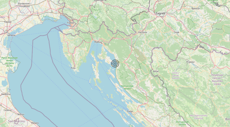 Terremoto Costa Croata Settentrionale (CROAZIA) – Magnitudo 3.3