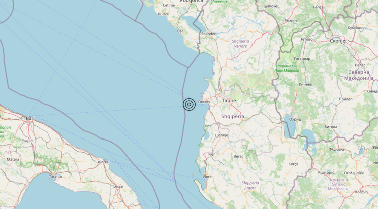 Terremoto Costa Albanese settentrionale (ALBANIA) – Magnitudo 3.4