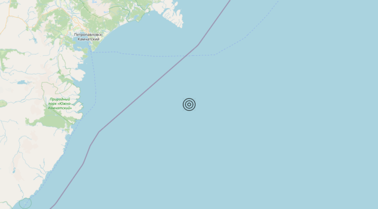 Terremoto Off east coast of Kamchatka Peninsula, Russia [Sea: Russia] – Magnitudo 5.8