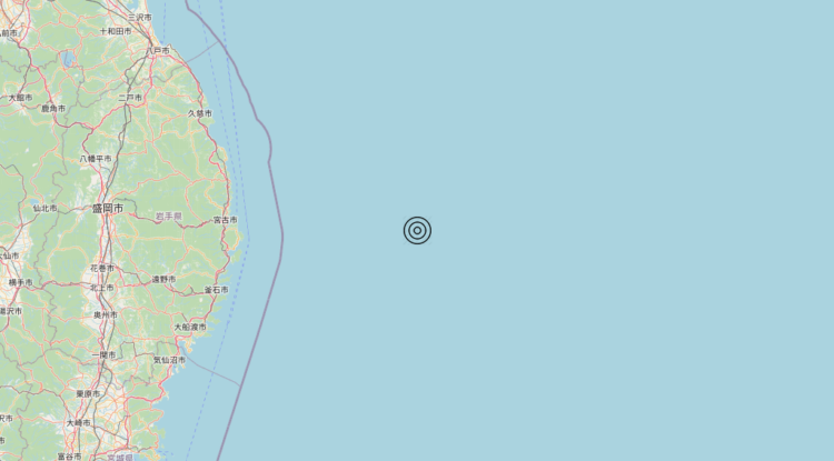 Terremoto Off east coast of Honshu, Japan [Sea: Japan] – Magnitudo 6.3
