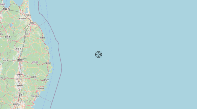Terremoto Off east coast of Honshu, Japan [Sea: Japan] – Magnitudo 5.7