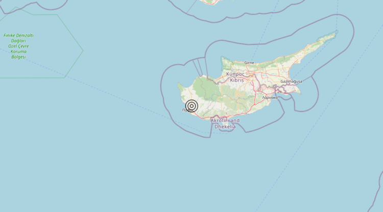 Terremoto Cyprus region [Land: Cyprus] – Magnitudo 5.1