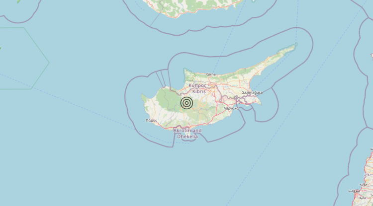 Terremoto Cyprus region [Land: Cyprus] – Magnitudo 4.6