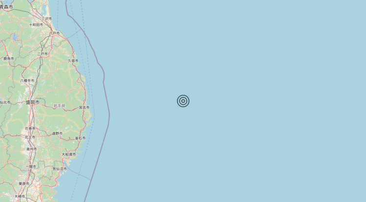 Terremoto Off east coast of Honshu, Japan [Sea: Japan] – Magnitudo 6.0