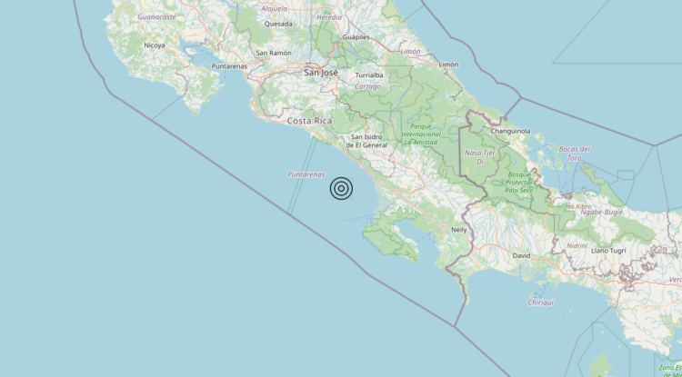 Terremoto Costa Rica [Sea] – Magnitudo 5.6