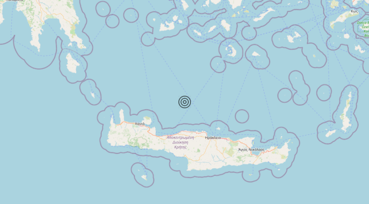 Terremoto Crete, Greece [Sea: Greece] – Magnitudo 4.9