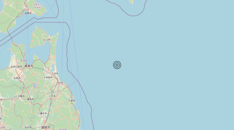 Terremoto Near east coast of eastern Honshu, Japan [Sea: Japan] – Magnitudo 5.8