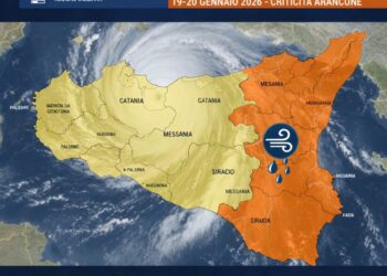 Allerta Meteo Sicilia 19-20 Gennaio 2026: Arriva il Ciclone Mediterraneo e Scuole a Rischio. METRI DI NEVE sull’ ETNA