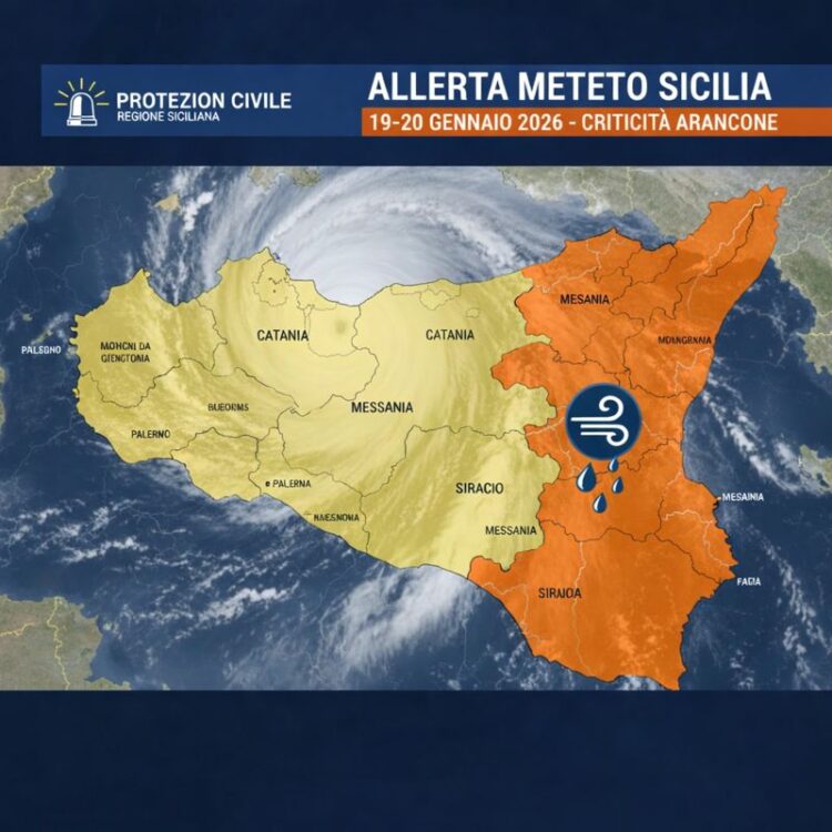 Allerta Meteo Sicilia 19-20 Gennaio 2026: Arriva il Ciclone Mediterraneo e Scuole a Rischio. METRI DI NEVE sull’ ETNA