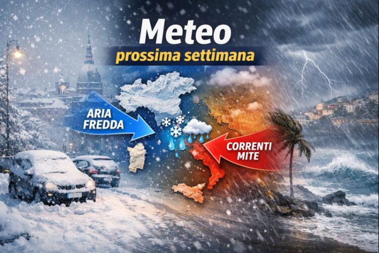 Meteo prossima settimana: neve a tratti in pianura non ovunque Meteo prossima settimana: neve a tratti in pianura non ovunque