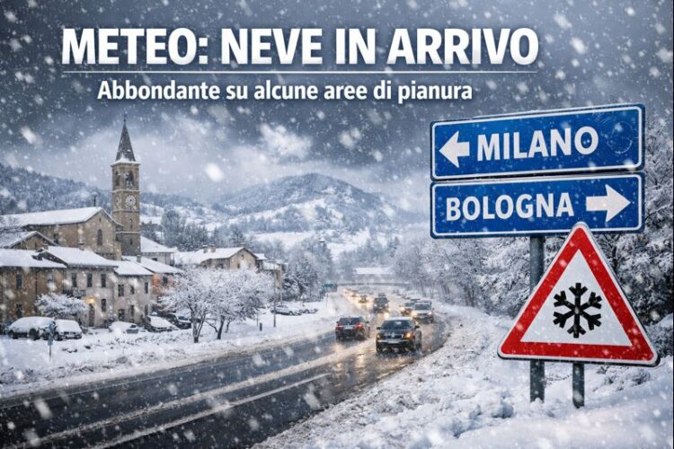 Meteo: neve in arrivo. Abbondante su alcune aree di pianura Meteo: neve in arrivo. Abbondante su alcune aree di pianura