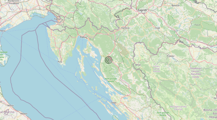 Terremoto Costa Croata Settentrionale (CROAZIA) – Magnitudo 3.5