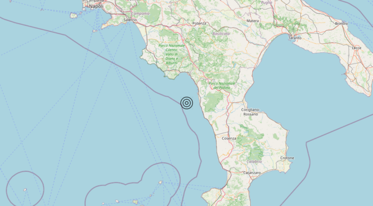 Terremoto Costa Calabra nord-occidentale (Cosenza) – Magnitudo 3.0