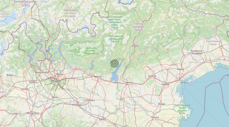 Terremoto 3 km NW Gargnano (BS) – Magnitudo 3.4