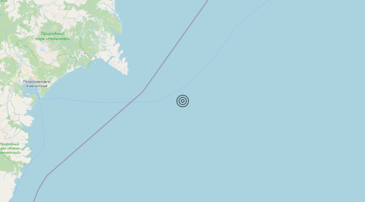 Terremoto Off east coast of Kamchatka Peninsula, Russia [Sea: Russia] – Magnitudo 5.6