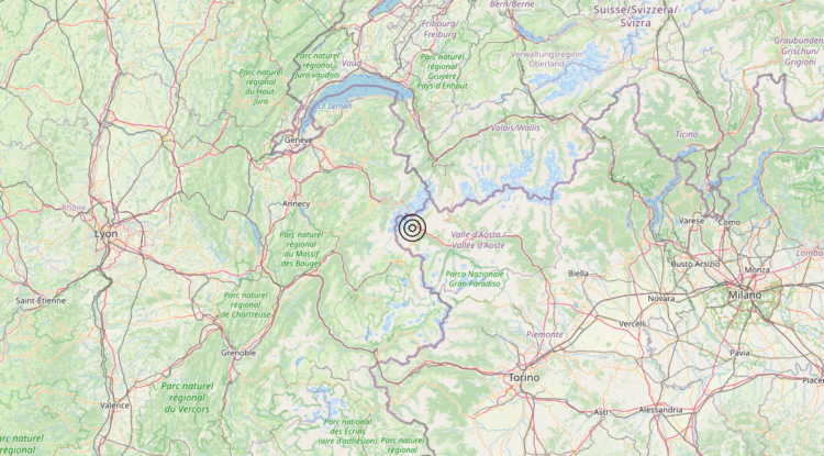 Terremoto 2 km NW La Thuile (AO) – Magnitudo 3.4 Terremoto 2 km NW La Thuile (AO) – Magnitudo 3.4