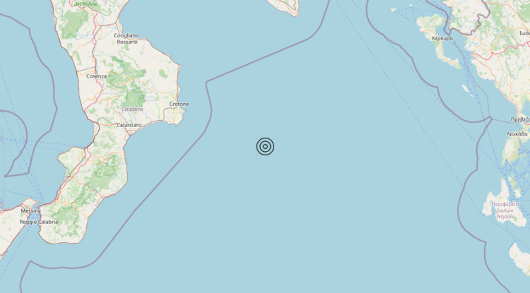 Terremoto Mar Ionio Settentrionale (MARE) – Magnitudo 4.3