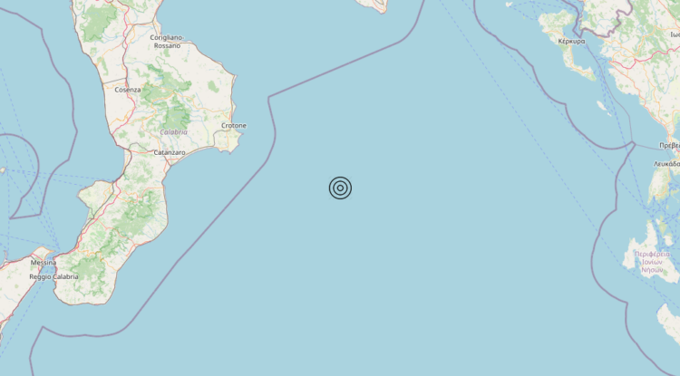 Terremoto Mar Ionio Settentrionale (MARE) – Magnitudo 3.8