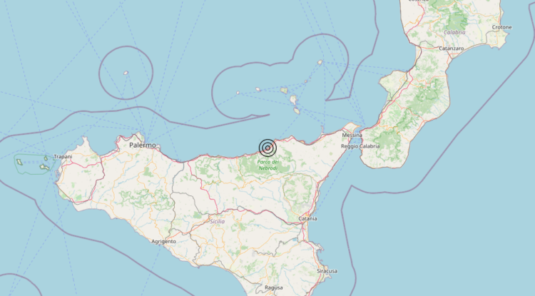 Terremoto 2 km S Militello Rosmarino (ME) – Magnitudo 3.6