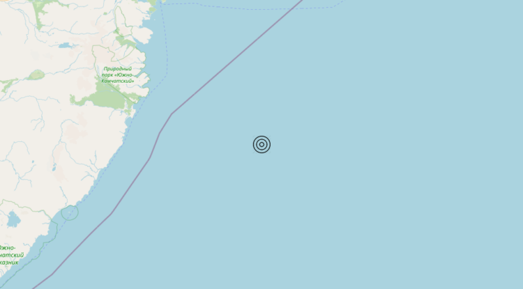 Terremoto Off east coast of Kamchatka Peninsula, Russia [Sea: Russia] – Magnitudo 5.6