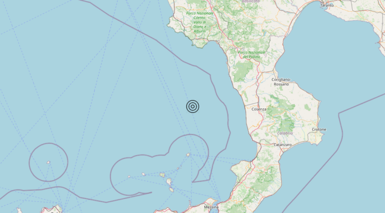 Terremoto Tirreno Meridionale (MARE) – Magnitudo 3.2