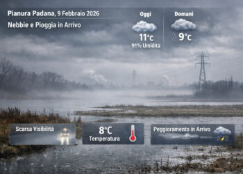Meteo Pianura Padana: in arrivo piogge e calo termico, ecco quando cambia tutto