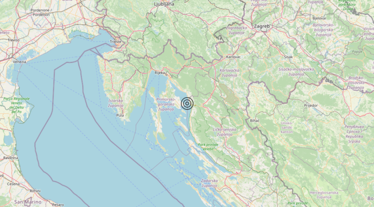 Terremoto Costa Croata Settentrionale (CROAZIA) – Magnitudo 3.1