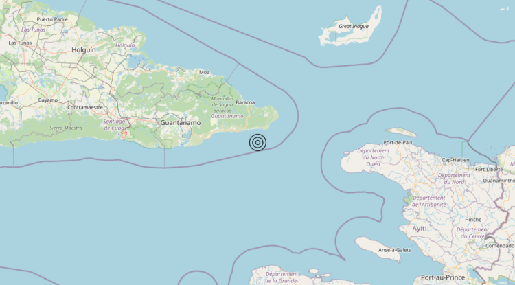 Terremoto Cuba region [Sea: Cuba] – Magnitudo 5.6