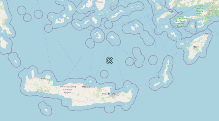 Terremoto Crete, Greece [Sea: Greece] – Magnitudo 4.3