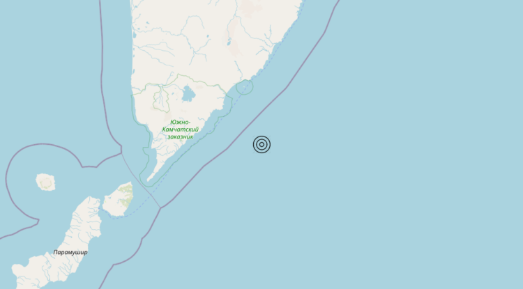 Terremoto Near east coast of Kamchatka Peninsula, Russia [Sea: Russia] – Magnitudo 6.1