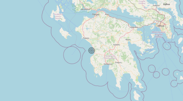 Terremoto Costa Occidentale Peloponneso (GRECIA) – Magnitudo 4.8