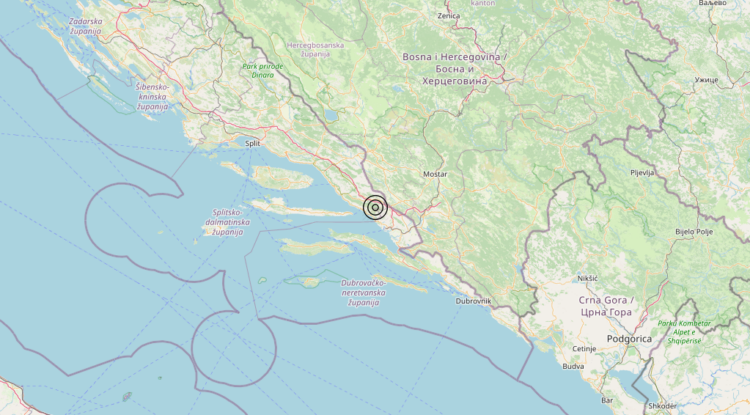 Terremoto Costa Croata meridionale (CROAZIA) – Magnitudo 3.7