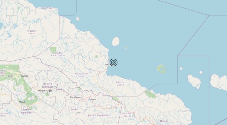 Terremoto Papua New Guinea [Sea] – Magnitudo 5.7