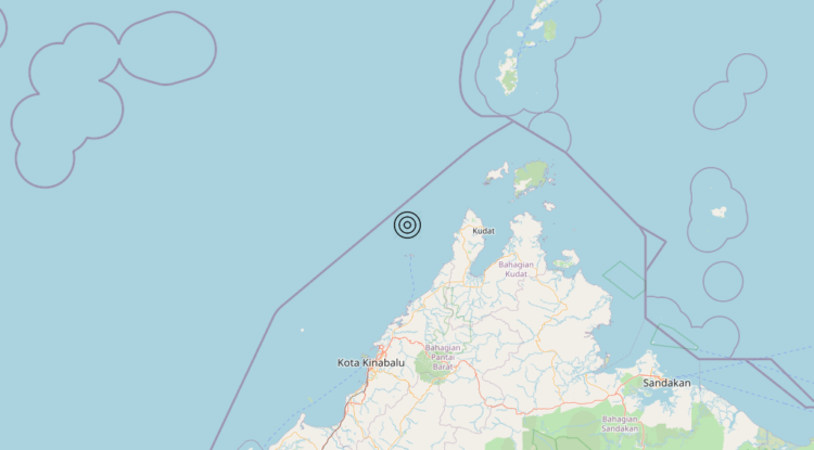 Terremoto Malaysia [Sea] – Magnitudo 6.7