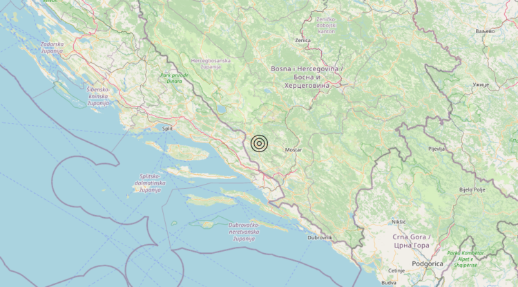 Terremoto Bosnia and Herz. [Land] – Magnitudo 3.9