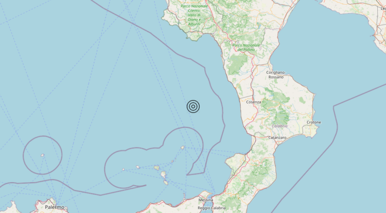 Terremoto Tirreno Meridionale (MARE) – Magnitudo 3.1