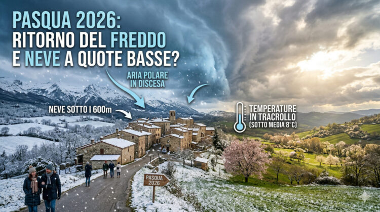 Meteo: Pasqua 2026 riporta il freddo e la neve a quote basse