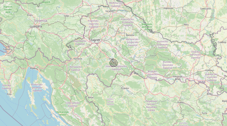 Terremoto Croatia [Land] – Magnitudo 3.5