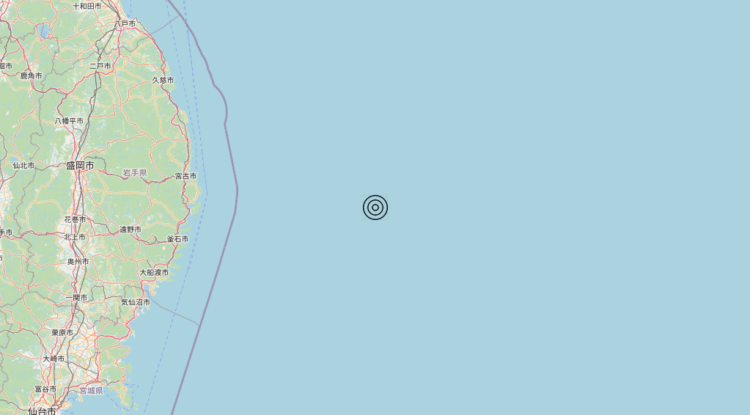 Terremoto Off east coast of Honshu, Japan [Sea: Japan] – Magnitudo 6.1