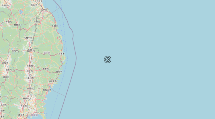 Terremoto Off east coast of Honshu, Japan [Sea: Japan] – Magnitudo 5.8