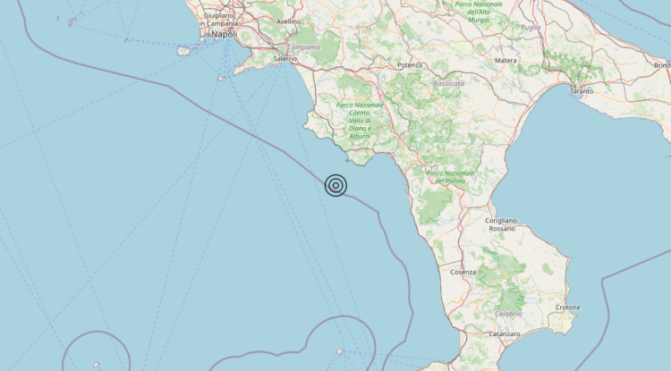 Terremoto Costa Cilentana (Salerno) – Magnitudo 3.3