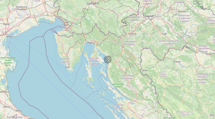 Terremoto Costa Croata Settentrionale (CROAZIA) – Magnitudo 3.0