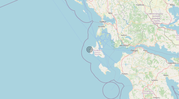 Terremoto Costa Greca Ionica (GRECIA) – Magnitudo 4.5