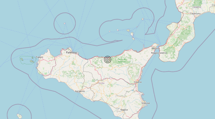 Terremoto 2 km N Castel di Lucio (ME) – Magnitudo 3.3
