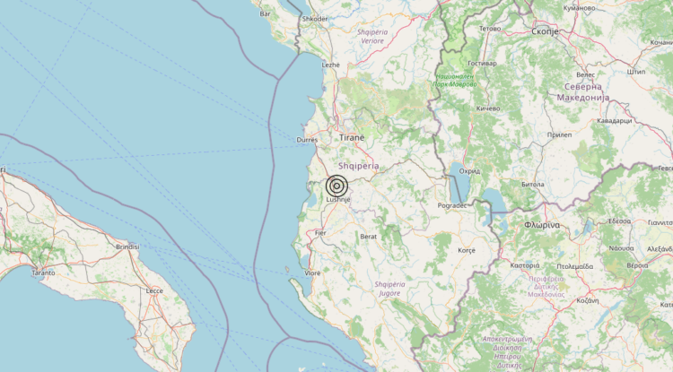 Terremoto Costa Albanese settentrionale (ALBANIA) – Magnitudo 3.8