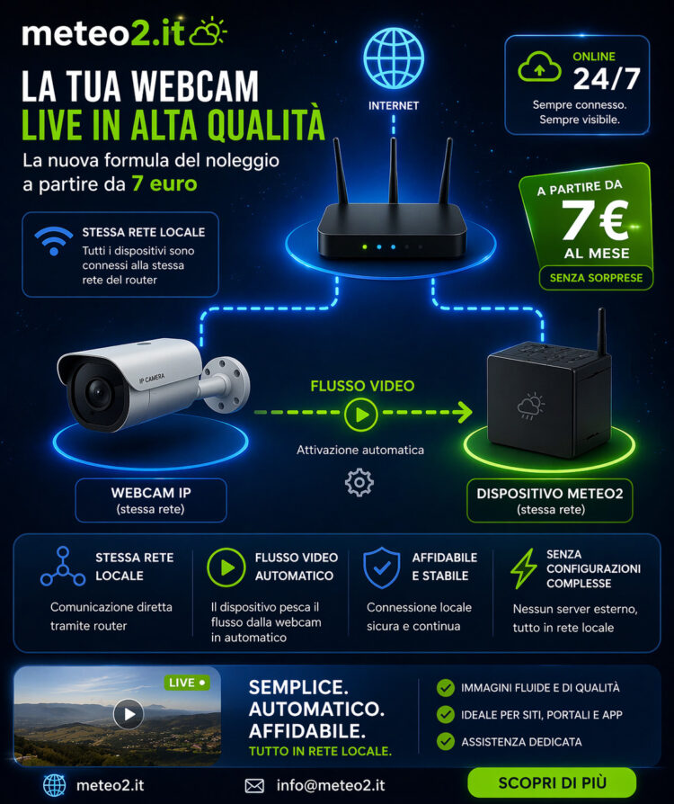 Webcam streaming live: attiva la tua diretta professionale da soli 7 euro al mese