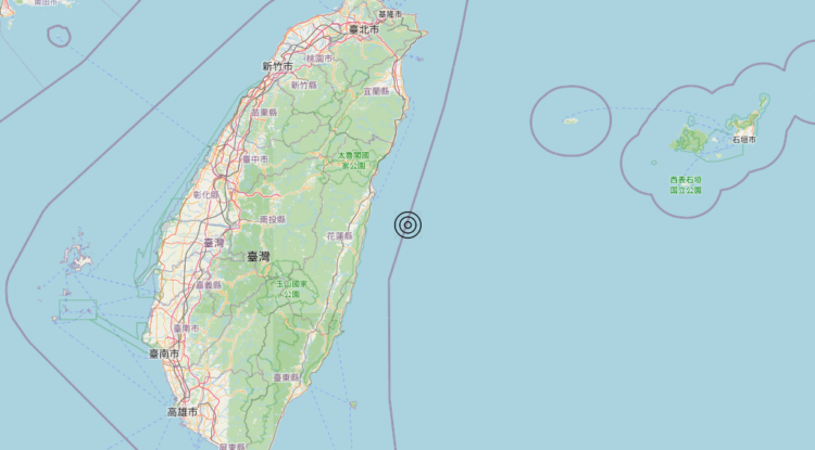 Terremoto Taiwan [Sea] – Magnitudo 5.5