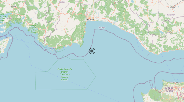 Terremoto Turkey [Sea] – Magnitudo 4.8