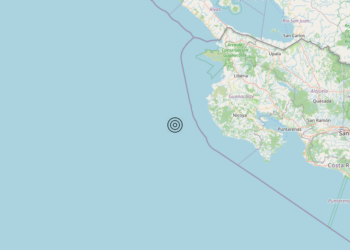 Terremoto Off coast of Costa Rica [Sea: Costa Rica] – Magnitudo 5.8