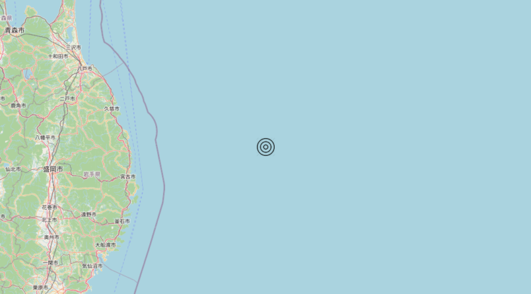 Terremoto Off east coast of Honshu, Japan [Sea: Japan] – Magnitudo 5.8